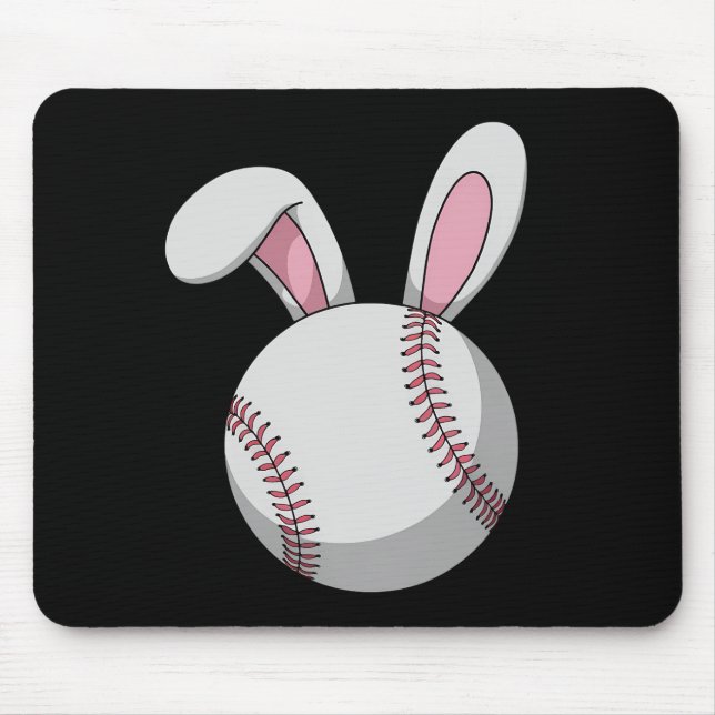 Påskbaseboll Bunny Söta Kaninöron Musmatta (Framsidan)