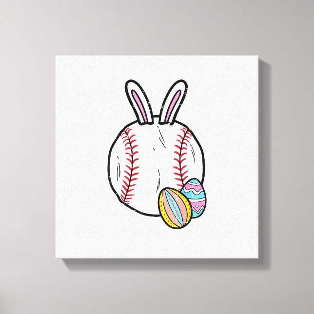 Påskbaseboll Bunny Sport Män Pojkar Barn Småbarn Canvastryck (Framsida)