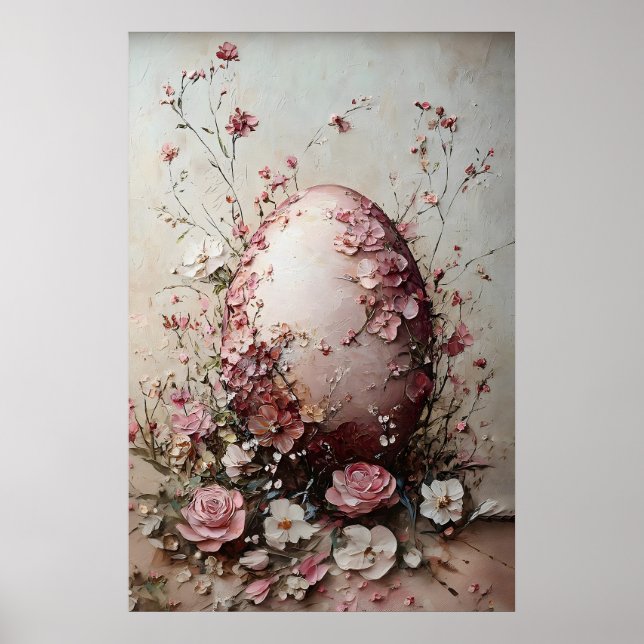 Påskblomma Äggtryck, Vår Vintageägg Poster (Framsidan)