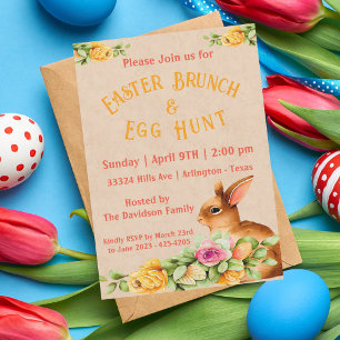Påskblommig Brunchfest Inbjudan