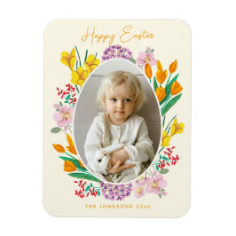 Påskblommig fotohögtidskort magnet