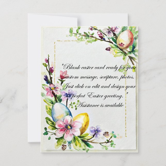 Påskblommor och ägg blank papper julkort (Skapare uppladdad)