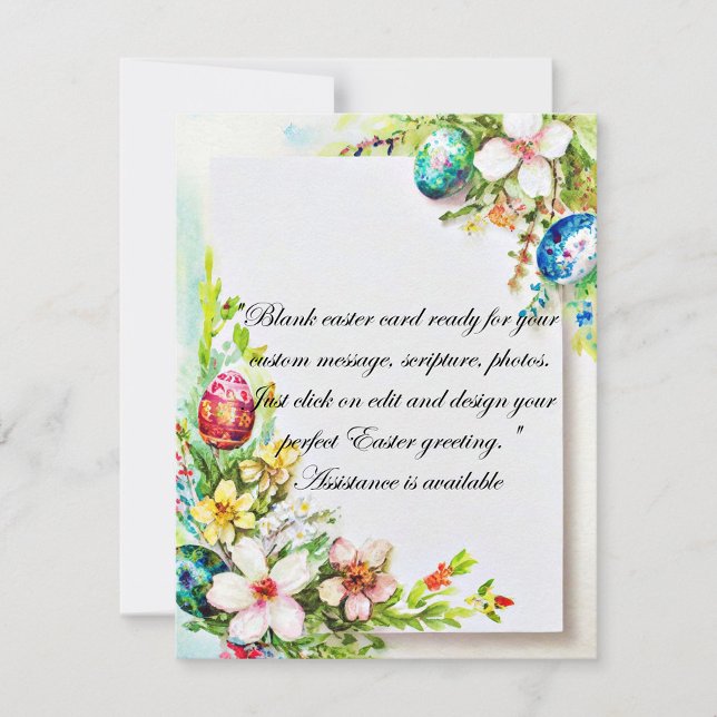 Påskblommor och ägg blank papper julkort (Skapare uppladdad)