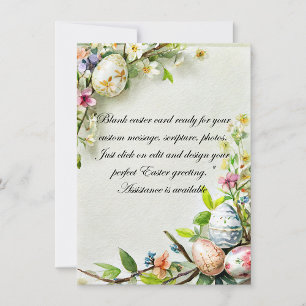 Påskblommor och ägg blank papper julkort