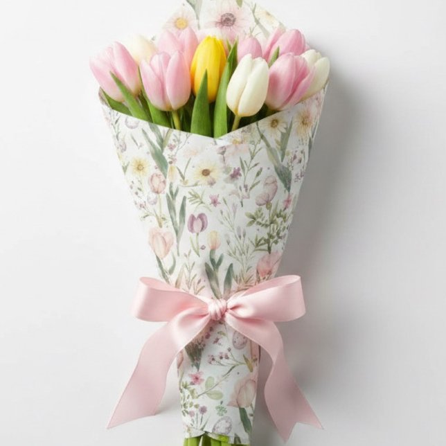 Påskblommor | Pastell vårblomma Presentpapper (Skapare uppladdad)