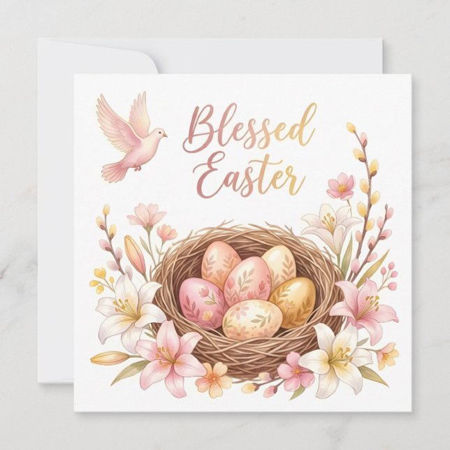 Påskbo med ägg inbjudningar (Framsida)