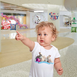 Påskbody för bebis med två kaniner & påskägg t shirt