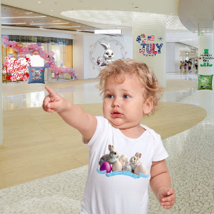 Påskbody för bebis med två kaniner & påskägg t shirt