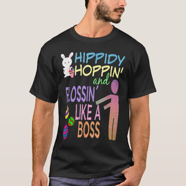 Påskboss Kanin & Dekorerade Ägg T Shirt (Framsida)