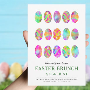 Påskbrunch Äggsökning Akvarell modern Inbjudningar