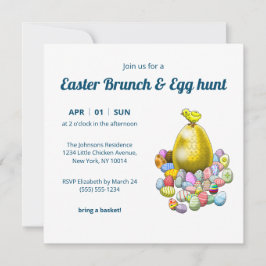 Påskbrunch & äggsökning inbjudan