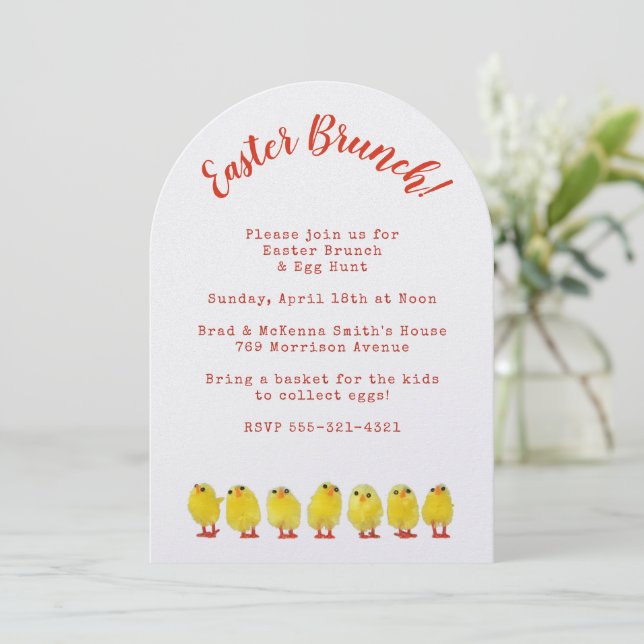 Påskbrunch & äggsökning inbjudningar (Stående Fram)