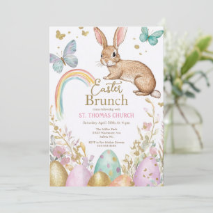 Påskbrunch äggsökning påskharens fest inbjudningar