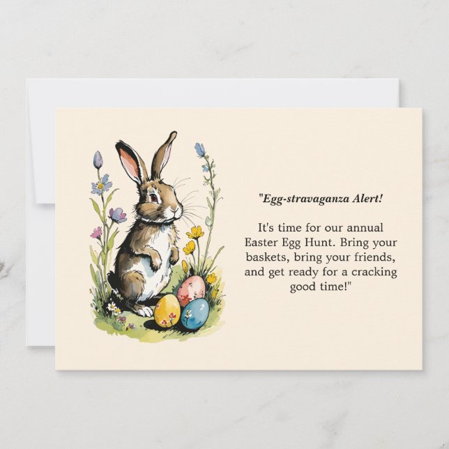 Påskbrunch & äggsökning | Wildflower Bunny Inbjudningar (Framsida)