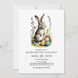 Påskbrunch & Äggsökning | Wildflower Bunny Inbjudningar