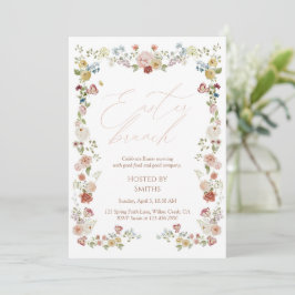 Påskbrunch i blomsterträdgård - elegant vårfamilj inbjudningar