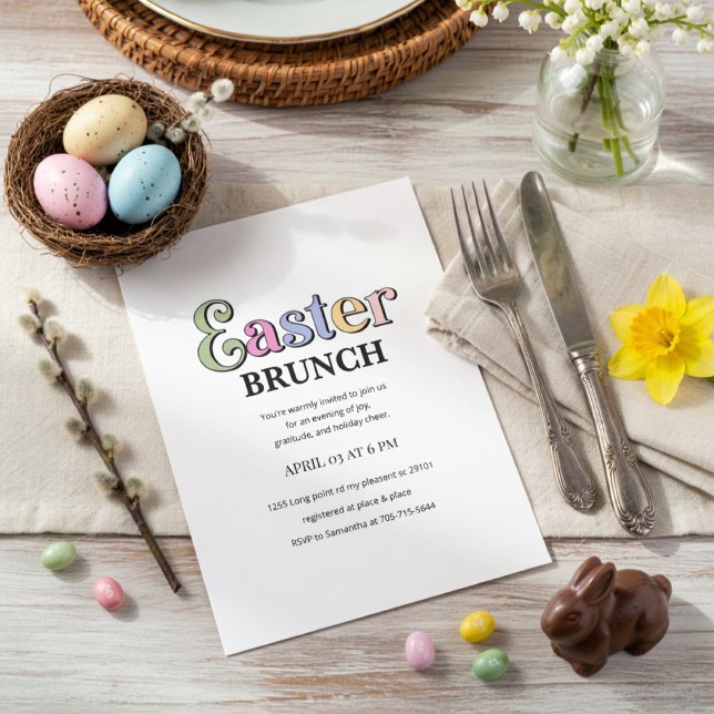 Påskbrunch-inbjudan | Modern Elegant Vår Inbjudningar (Skapare uppladdad)