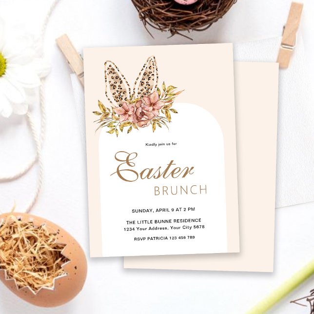 Påskbrunch Leo Kanin Inbjudningar (Skapare uppladdad)