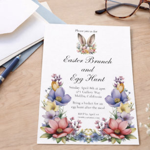 Påskbrunch och äggsökning Blommor Inbjudningar
