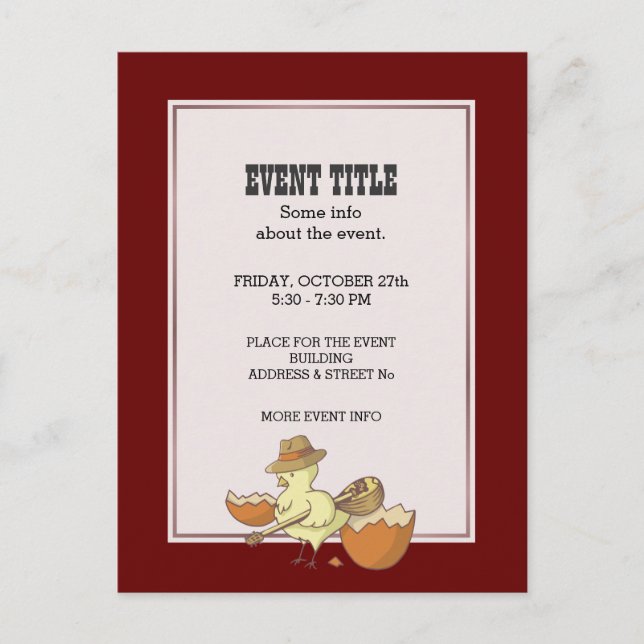 Påskchick med Bouzouki Helg Vykort (Framsida)