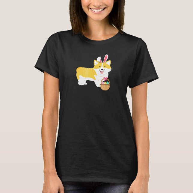 Påskcorgi med kaninöron t shirt (Framsida)