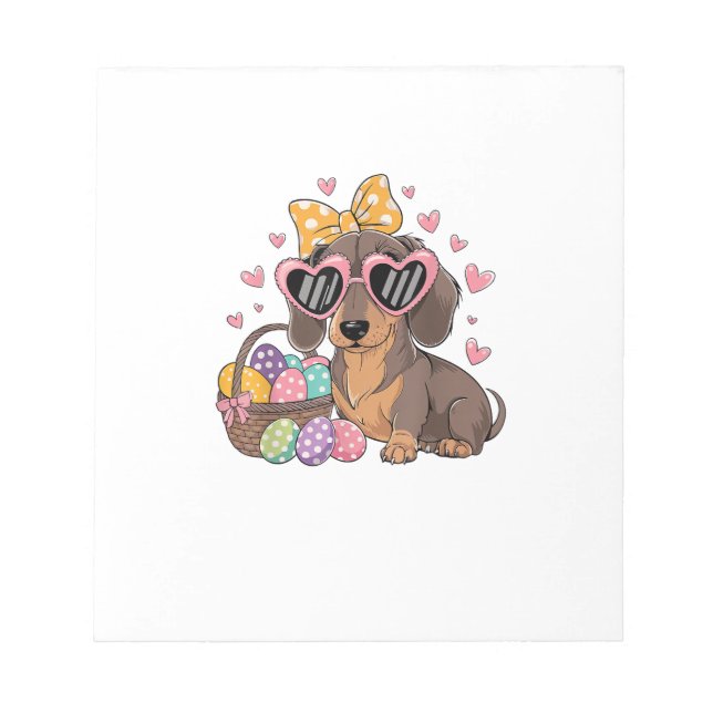 Påskdachshundar Söt Dachshund T-Shirt Anteckningsblock (Framsida)