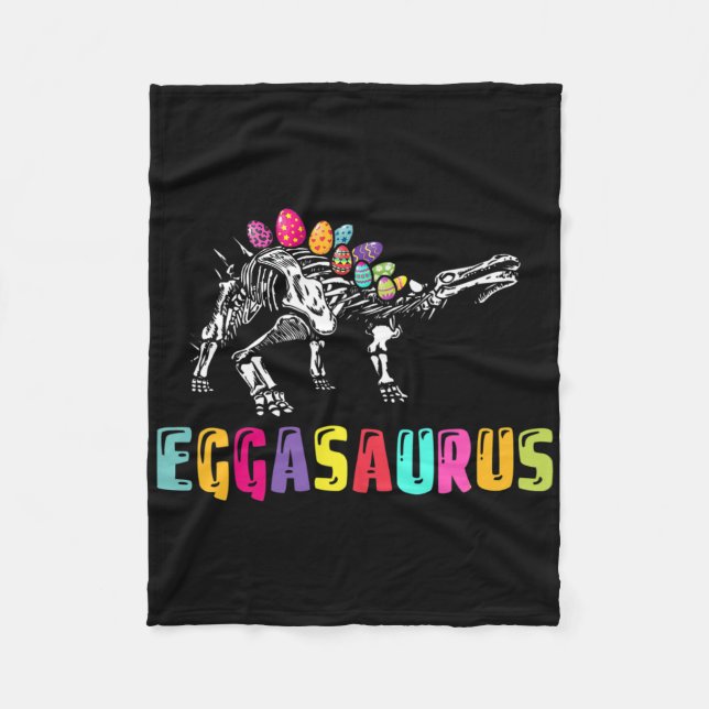 Påskdag Dino - Eggasaurus Stegosaurus Ägg Dinos Fleecefilt (Framsidan)