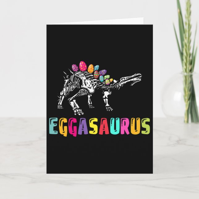 Påskdag Dino - Eggasaurus Stegosaurus Ägg Dinos Kort (Framsida)