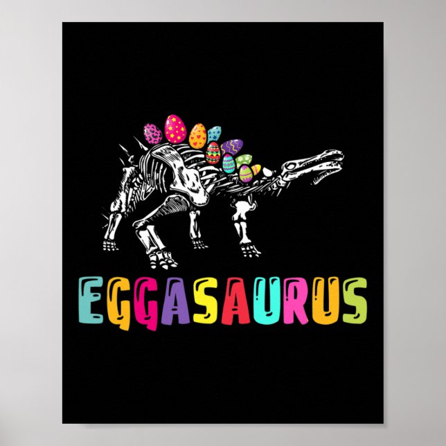 Påskdag Dino - Eggasaurus Stegosaurus Ägg Dinos Poster (Framsidan)