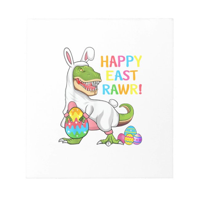 Påskdag Dinosaur Rolig Glad Eastrawr T Rex Påsk Anteckningsblock (Framsida)