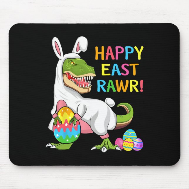 Påskdag Dinosaur Rolig Glad Eastrawr T Rex Påsk Musmatta (Framsidan)
