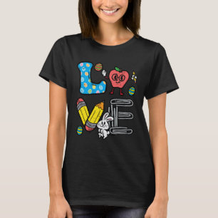 Påskdag Kärlek Lärare Söt Kanin Förskola T Shirt