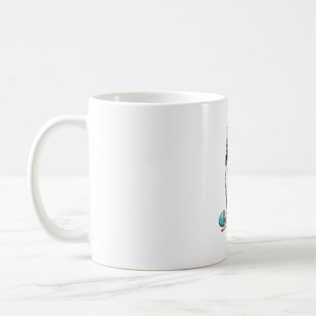 Påskdag Katt Kanin Öron Ägg Grafisk Män Kvinnor K Kaffemugg (Vänster)