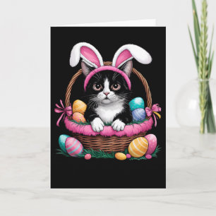 Påskdag Katt Kaninöron Ägg Grafisk Män Kvinnor K Kort
