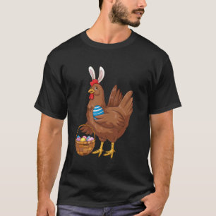 Påskdag Kyckling som bär kaninöron Roliga ägg Lång T Shirt