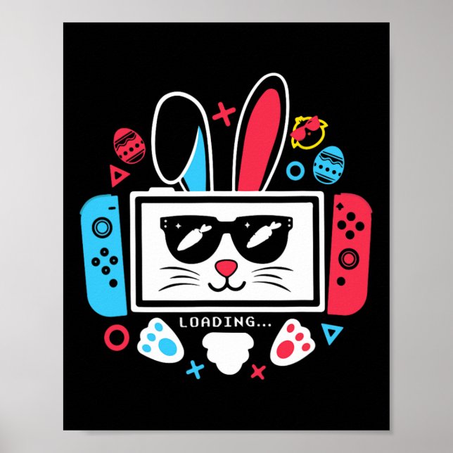 Påskdag Pojke Gamer Tröja TV Spel Kontroll  Poster (Framsidan)