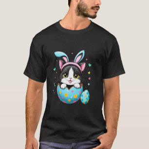 Påskdag Rolig påskkatt kaninöron Tees Män Kvinnor T Shirt