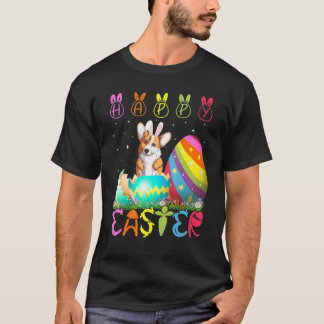 Påskdag Walesisk Corgi Matchande Familj Söt Påsk T Shirt