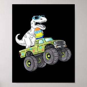 Påskdagen T Rex Dino Ridning på en Monster Truck P Poster