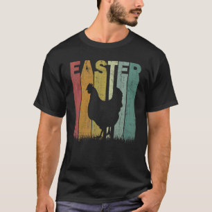 Påskdagskyckling Retro-grafik Rollig påskkostym T Shirt