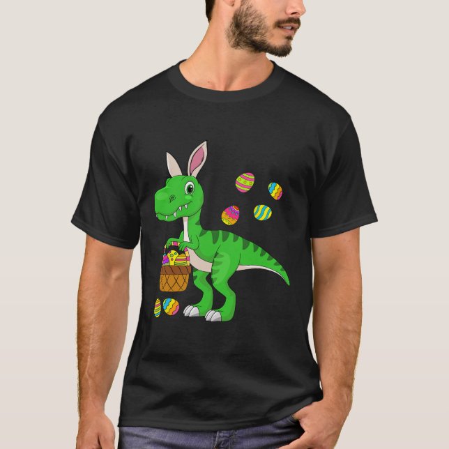 Påskdinosaur Kaninöron Påsk Sket Stuffers Ki T Shirt (Framsida)