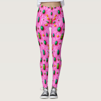 PÅSKEÄGG ~ Blommig Rosa 3D ~ Leggings