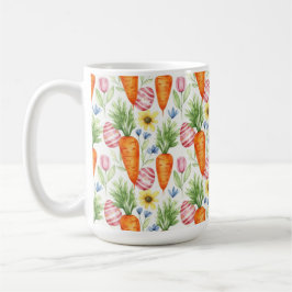 PÅSKEÄGG ORANGE MORÖTTER GULA BLOMMOR KAFFEMUGG