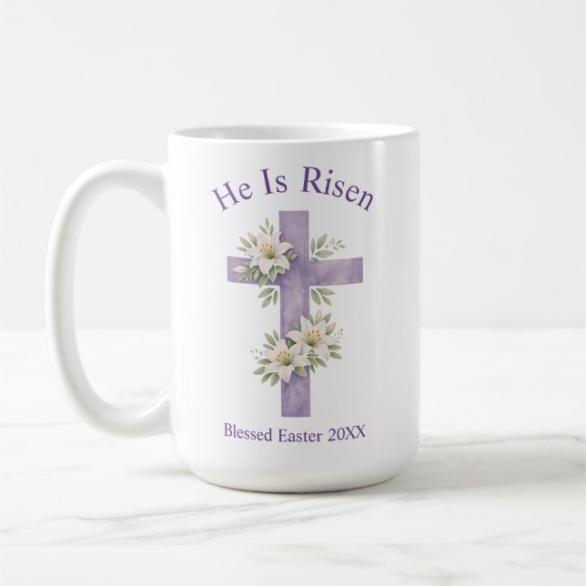 Påsken 2026 akvarell blomkors Easter 2026 Kaffemugg (Vänster)