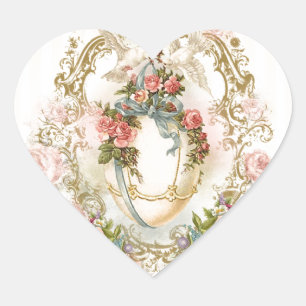 påsken helgdagar, ägget, blommor, steg, hjärtformat klistermärke