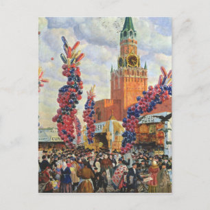 Påsken marknadsför på Moscowen Kremlin, 1917 Helg Vykort