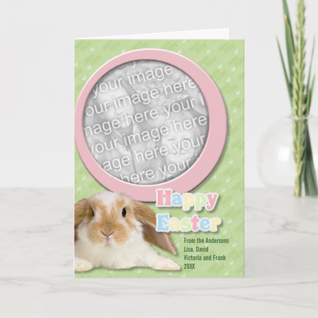 Påsken TILLFOGAR DIN Hoppy påsk för FOTOET Helgkort (Framsida)