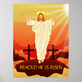 Påskens uppståndelse av Jesus Se han är uppstånden Poster