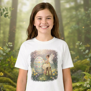 Påskfée målar ägg vår t shirt