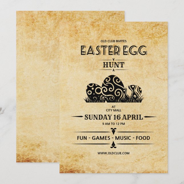 Påskfest Flygbladsmall Inbjudningar (Fram/baksida)